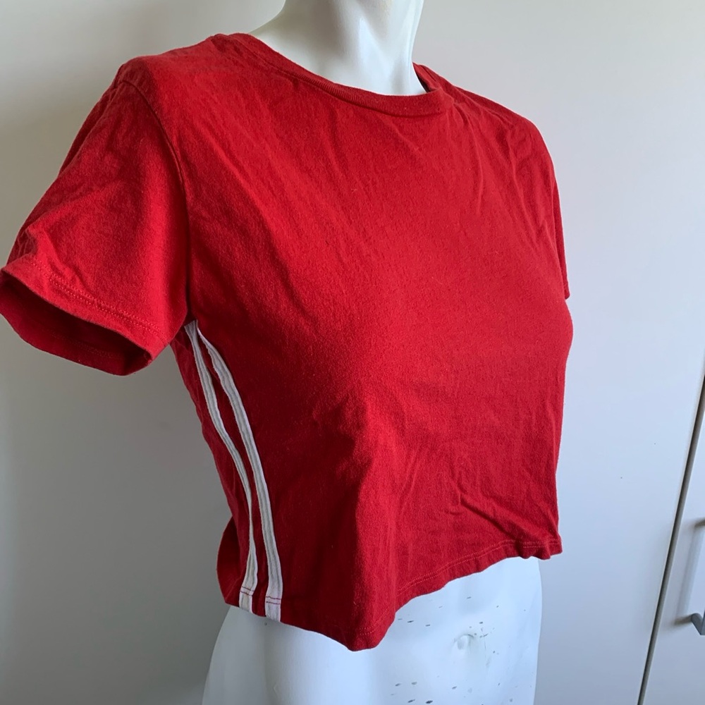 Brandy Melville crop top red small short sleeve